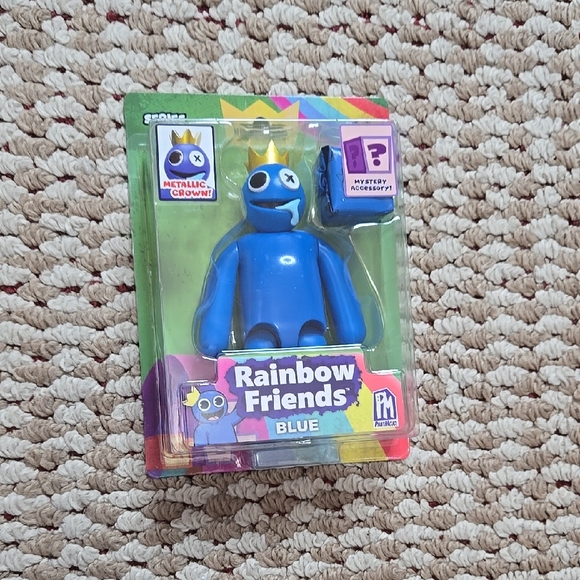 Rainbow Friends Blue Toy Figure Metallic Crown Mystery Accessory PhatMojo Figure - Picture 1 of 2
